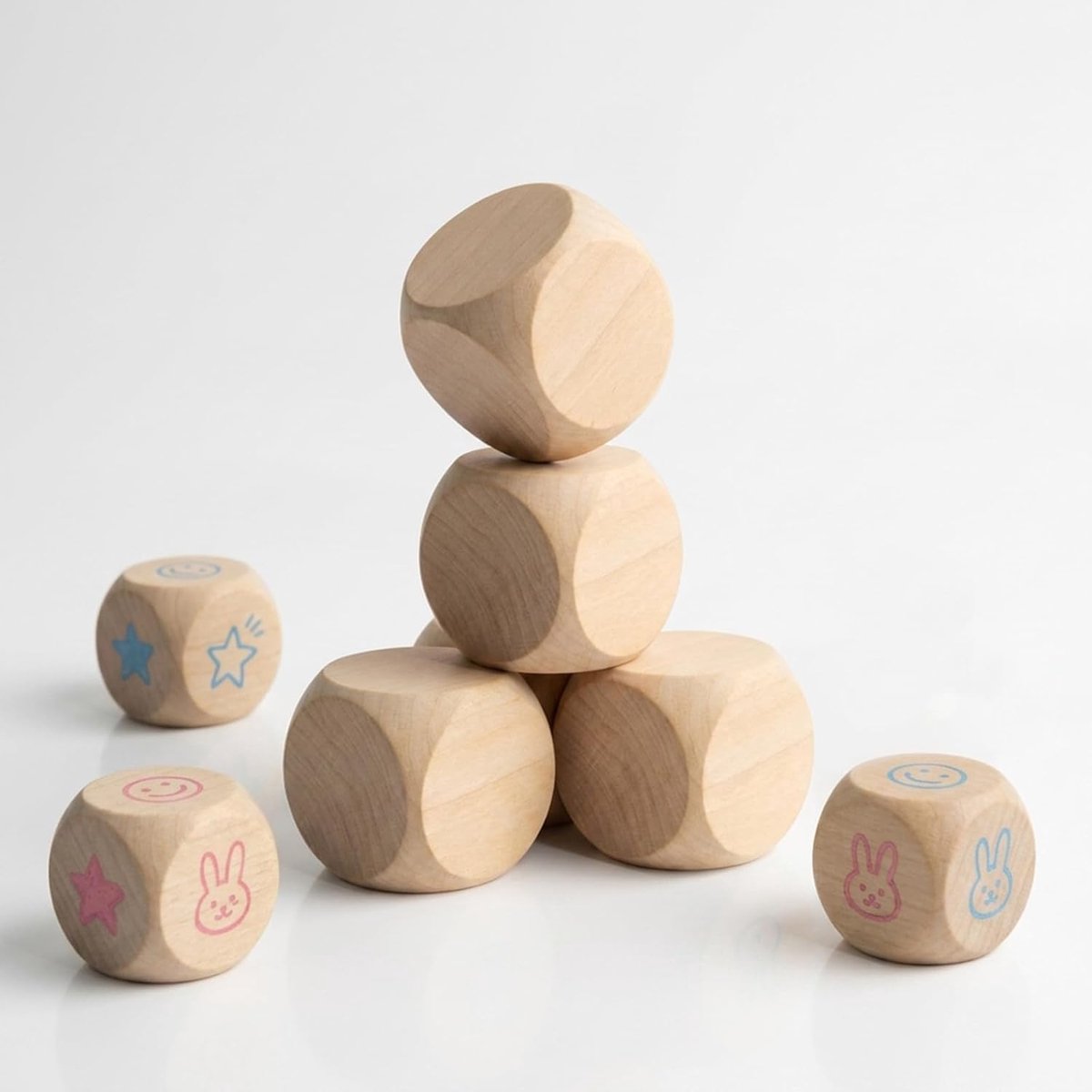 SnelShoppen - Houten dobbelstenen 200 stuks - Grote ronde 6-zijdige ongelakte dobbelstenen 12x12x12 mm - Perfect voor knutselen, doe-het-zelven en dec
