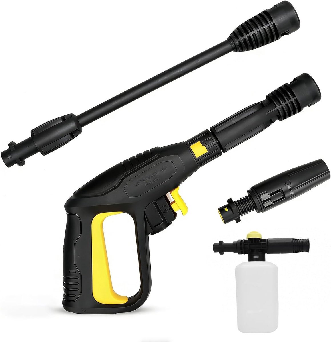Vervangingspistool voor hogedrukreinigers K2 tot K7 met instelbare sproeikop en 750 ml schuimkanonfles voor optimale reinigingservaring