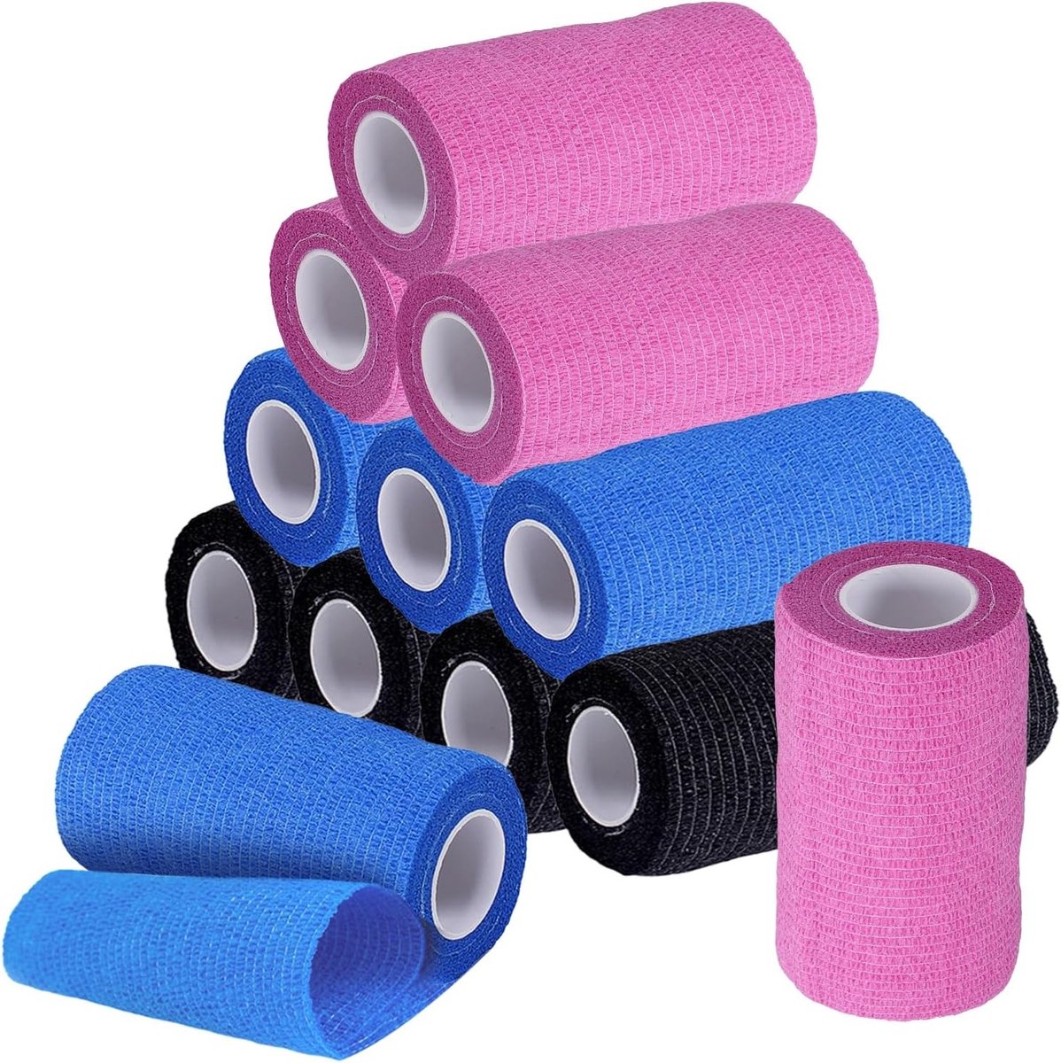 Self Adhesive Bandages 12 Rolls 10cmx127m Multicolored Elastic Adhesive Bandages for Stretching Athletes Wrists - ShopVlot
