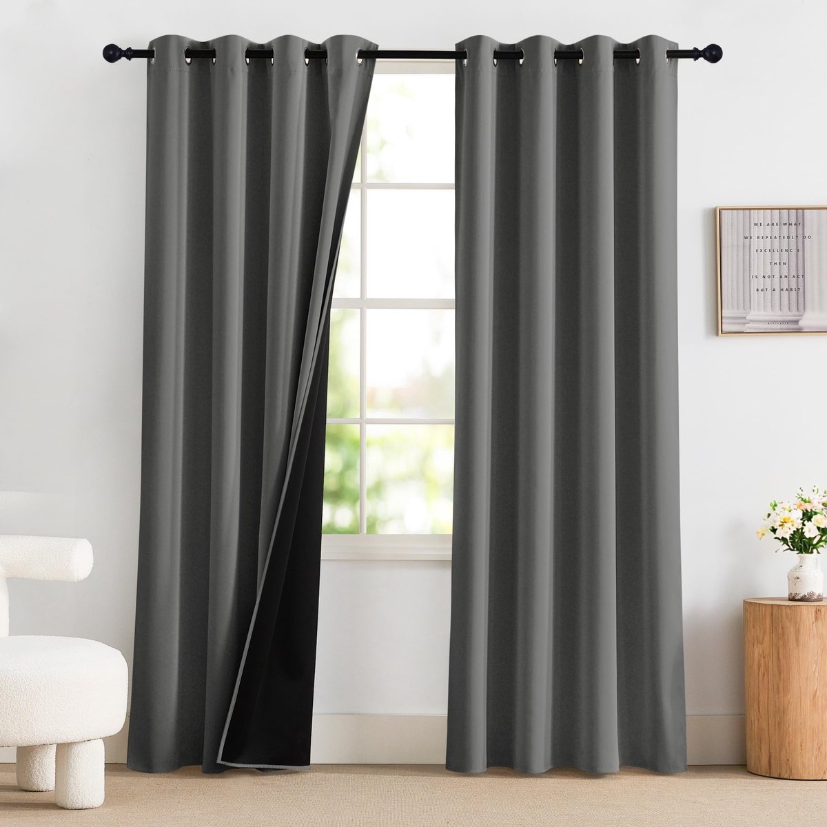 Dailygoods- Verduisteringsgordijnen 100% Polyester - 2 Panelen 140B x 220H cm - Licht Isol