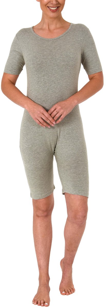 Zorgbody met korte mouwen – unisex – met diagonale ritssluiting op de rug