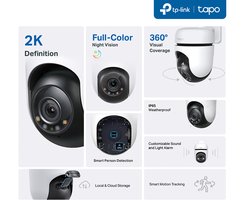 TP-LINK Tapo - Beveiligingscamera - 360° Draaibaar - Nachtzicht - Waterbestendig