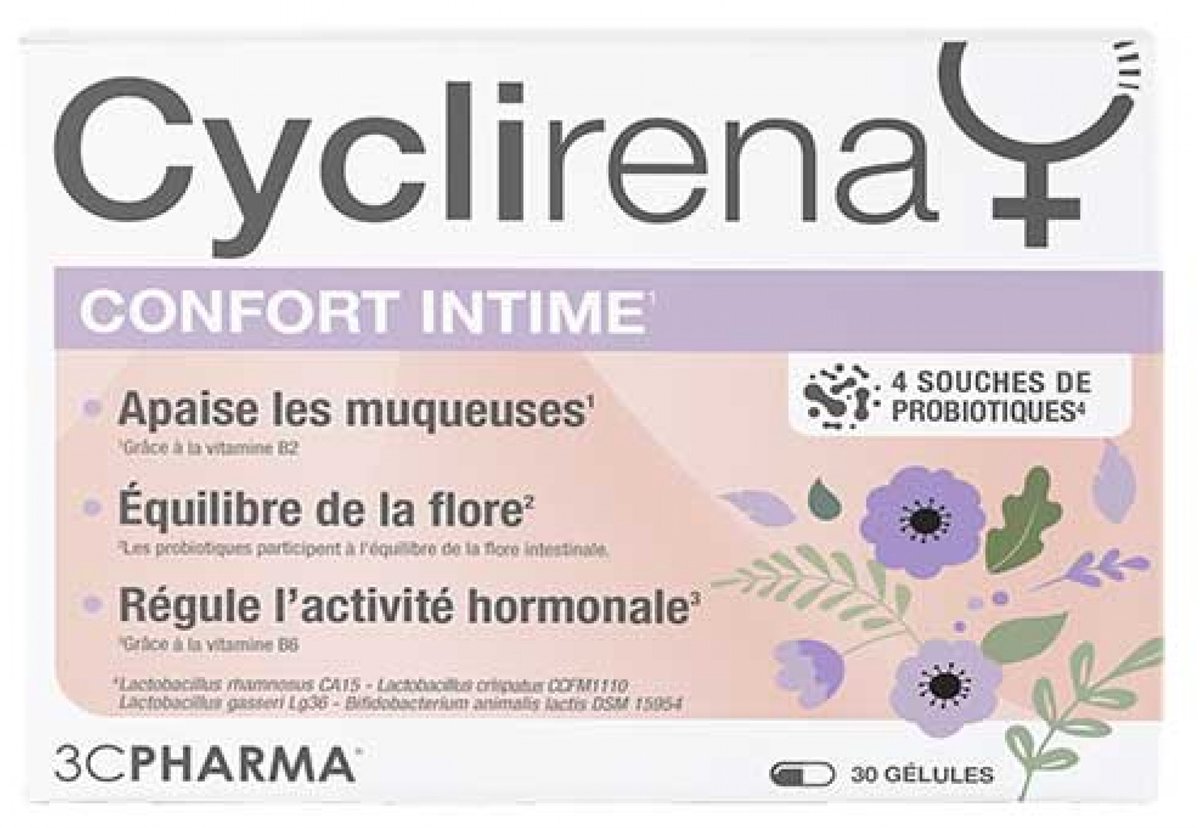 3C Pharma Cyclirena Intiem Comfort 30 Capsules