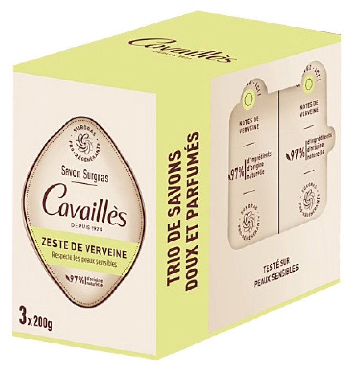 Cavaillès Surgras Zeep Verbena Set van 3 x 200 g