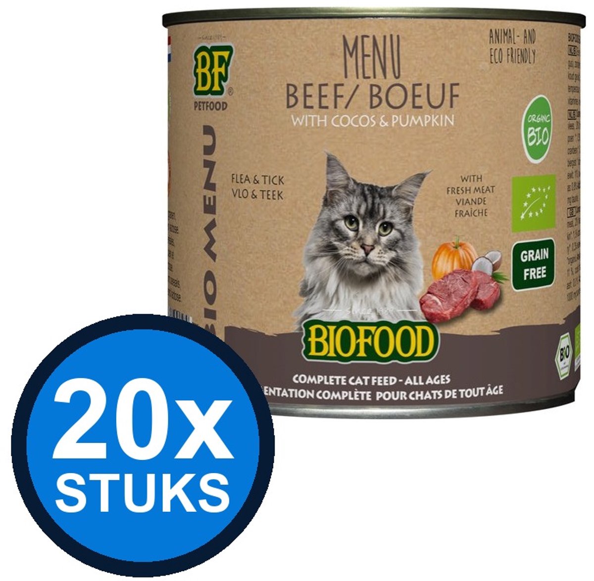 Biofood Biofood - Organic Rund Menu Blik - Kattenvoer Natvoer - 200g