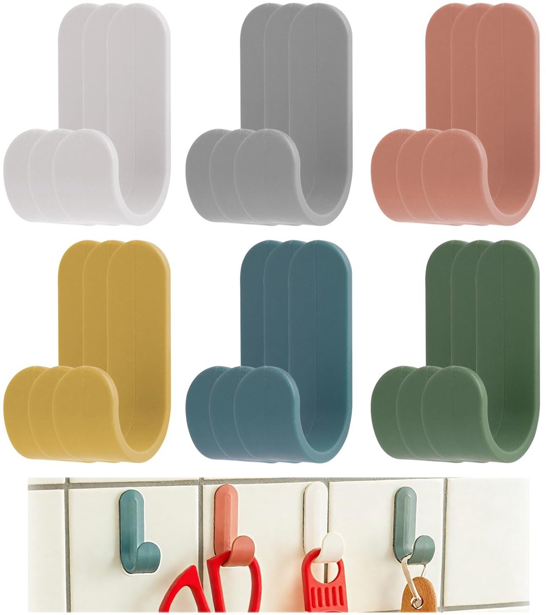 Dailygoods- Wandhaak Set van 18 - Zelfklevend - Handdoekhaak - Voor Badkamer/Keuken - Tot