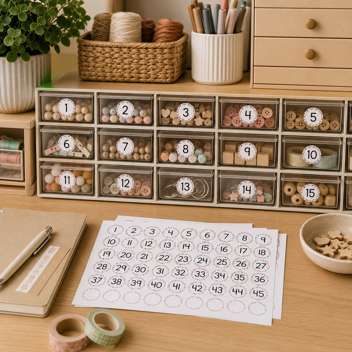 Cijfer Stickers - 270 Nummer Stickers - Beschrijfbare Planner Stickers - Agenda Stickers — afbeelding 3