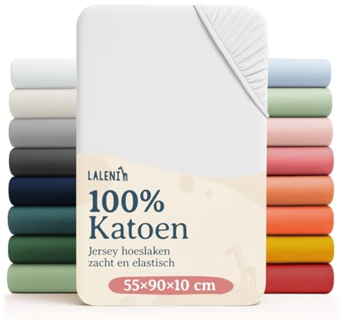 Nazik Living Jersey Hoeslaken 55x90 cm - 2 stuks - Wit - 100% Katoen - OEKO-TEX - Voor Babybed en Ledikant