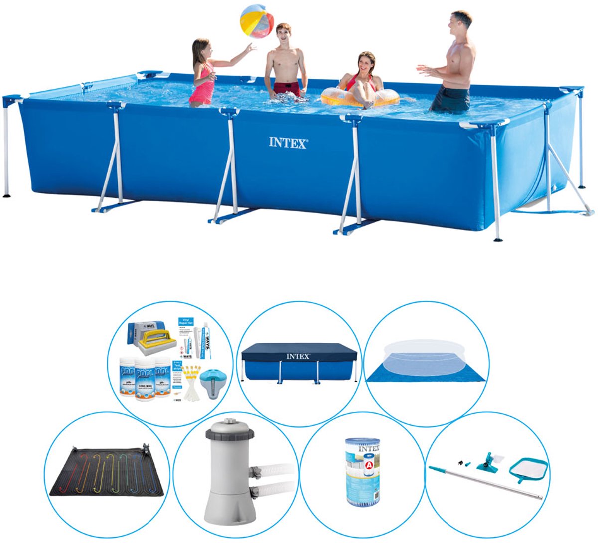 Intex Frame Pool Zwembad Super Deal - 450 x 220 x 84 cm - Blauw