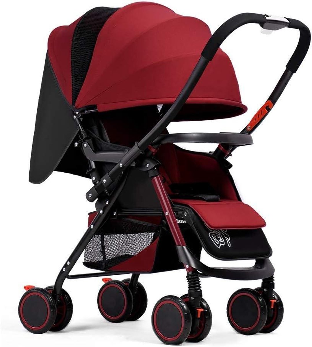 Baby kinderwagen - Peuter stoel - Baby vervoer - Omkeerbaar en verstelbaar - 47x69x98cm - Rood