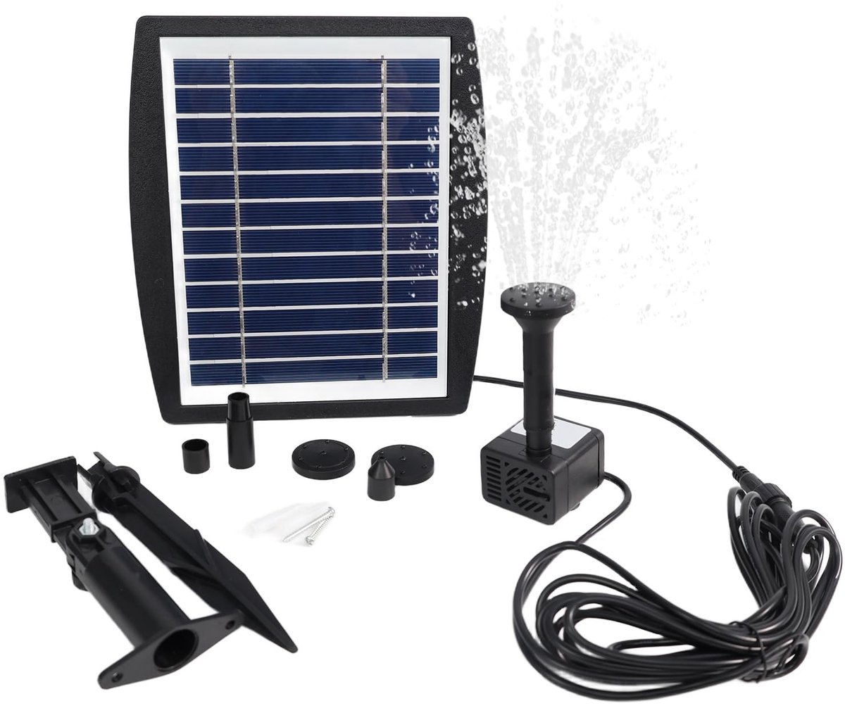 Omgoods - 200L/H Zonnepaneel Aangedreven Waterpomp voor Tuin en Vijver