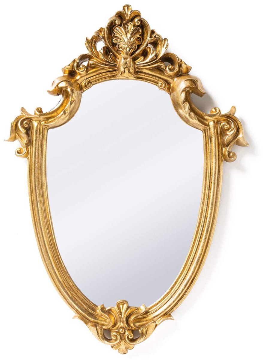 Omgoods - Decoratieve Wandspiegel in Vintage Stijl - Gouden Schildvorm
