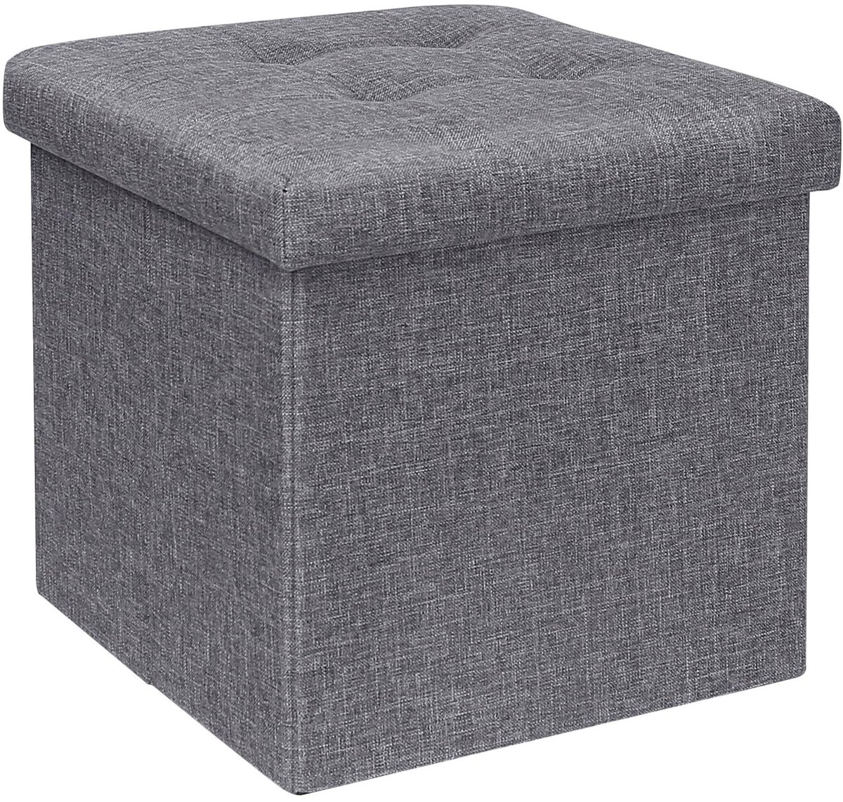 Omgoods - Opvouwbare Opbergbox en Poef in Grijs 32 x 32 x 32 cm