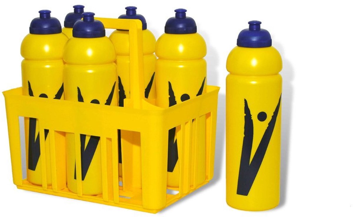 Omgoods - Bottle Basket met 6 Drinkflessen van 1L - Morsbestendig