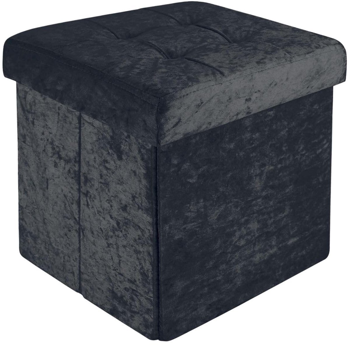 Omgoods - Vouwbare Ottomaanse Opbergbox in Zwart Velvet