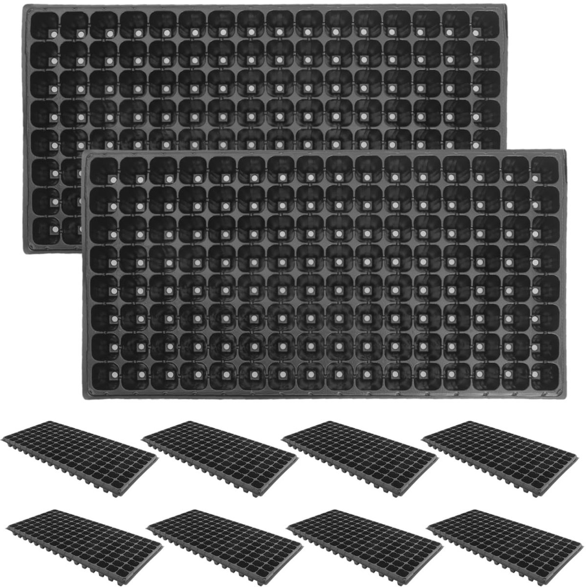 Omgoods- Kiemdienblad 10 Stuks - 128 Cellen - Duurzaam PVC - Zaaibak - Groei van Zaden - Optimale Ventilatie