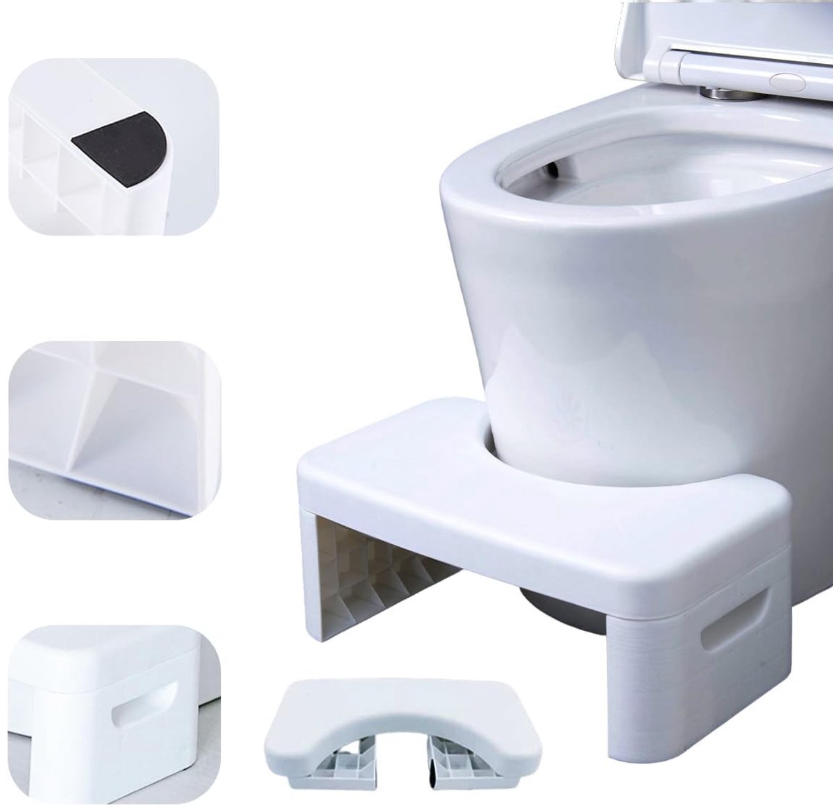Omgoods - Multifunctionele Vouw Toiletkruk - Draagbare Stap voor Badkamer met Aromatherapie Box