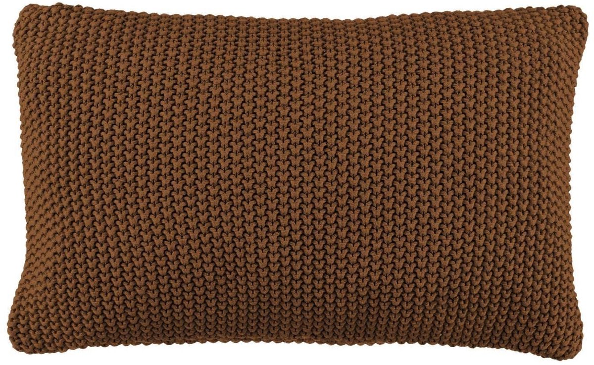 Omgoods - Knitted Throw Pillow 30x60 cm in Toffee Brown