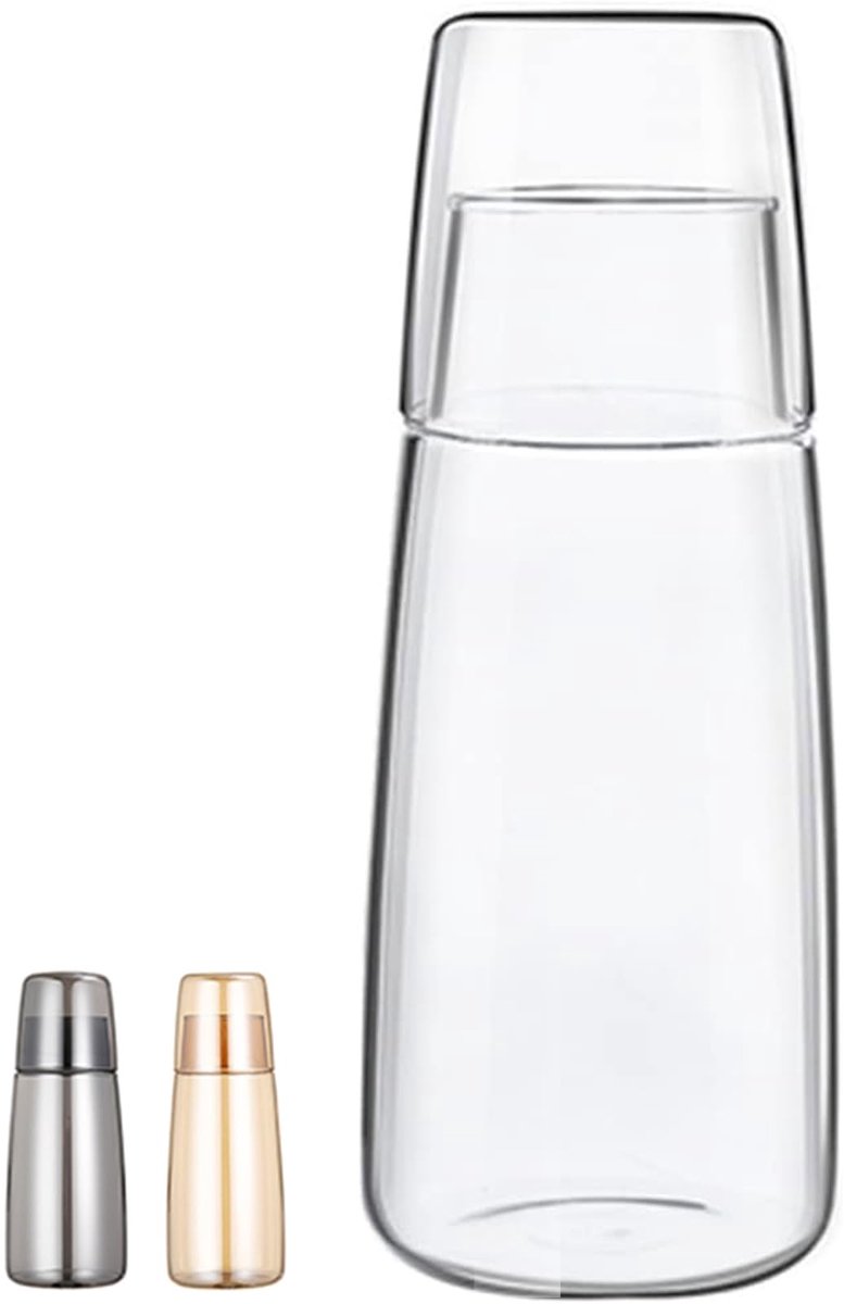 Omgoods - Bedside Waterkaraf Set met Glas voor Nachtkastje