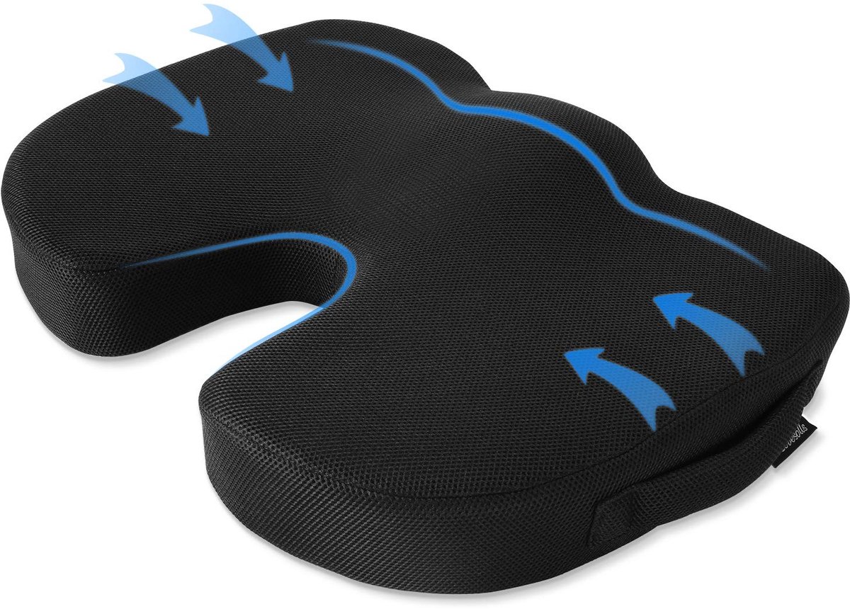 Omgoods - Ergonomisch Geheugenschuim Zitkussen voor Kantoor en Auto