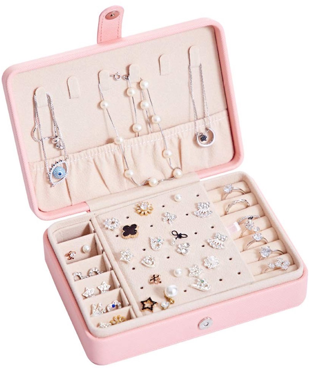Omgoods - Draagbare Sieraden Box voor Oorbellen en Ringen