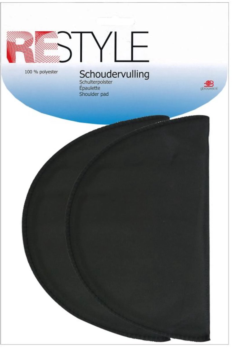 Restyle Schoudervulling Ingezet 15mm Dik 000 Zwart