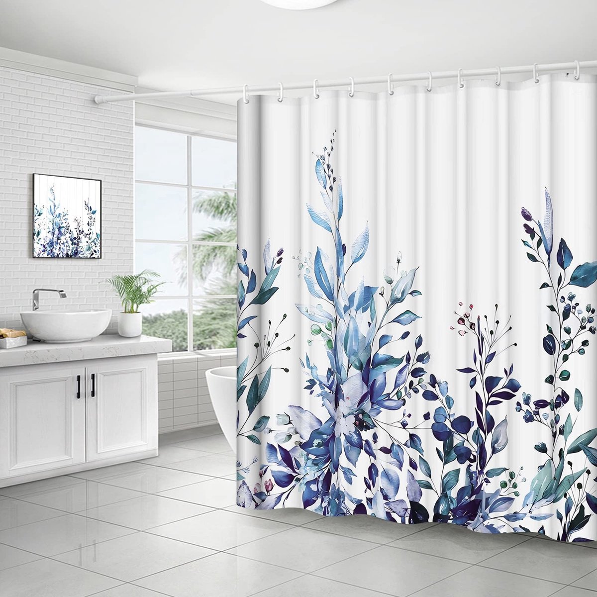 Omgoods - Douchegordijn 180x200 cm met Natuur Bloemen Motief