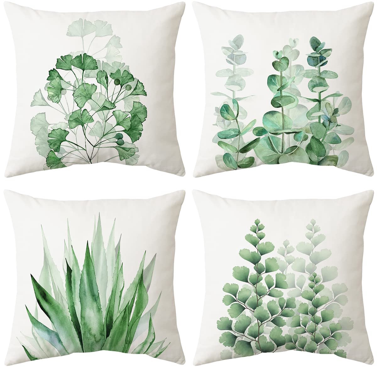 Omgoods - Kussenhoezen - Fluwelen Kussenslopen - Decoratief en comfortabel - Zomergroen - Modern design - Perfect voor woonkamer en auto - 4-pack
