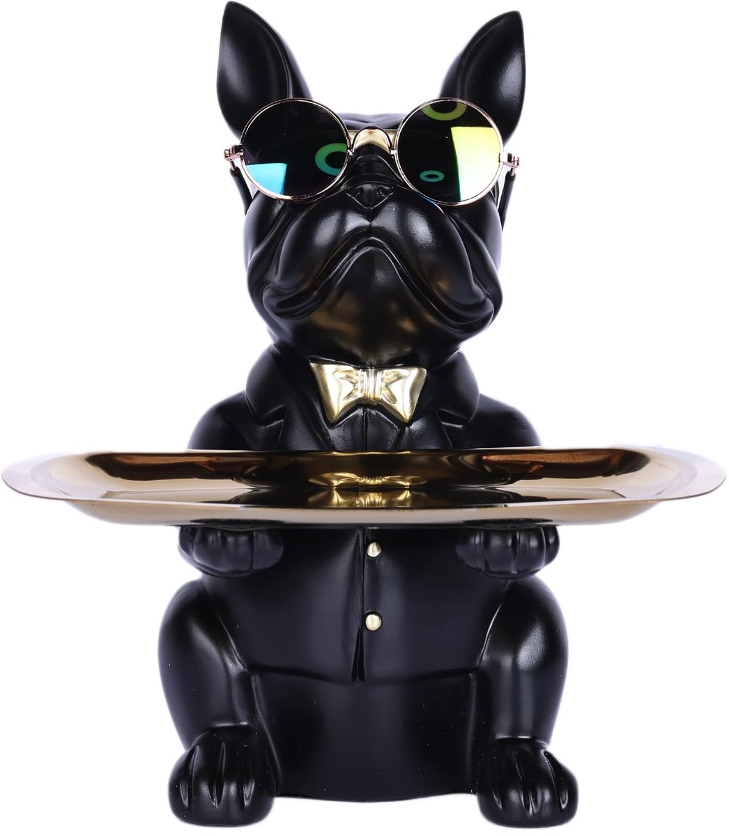 Omgoods - Multifunctionele Bulldog Beeld als Decoratieve Opbergtray