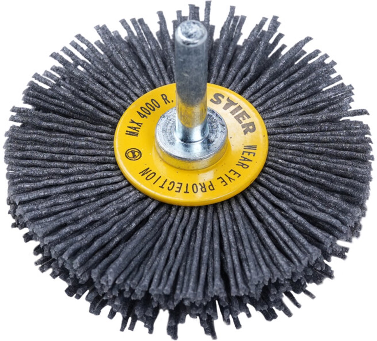 STIER ronde borstel ø 70 mm, schacht-ø 6 mm, 1,1 mm, gegolfd, siliciumcarbide