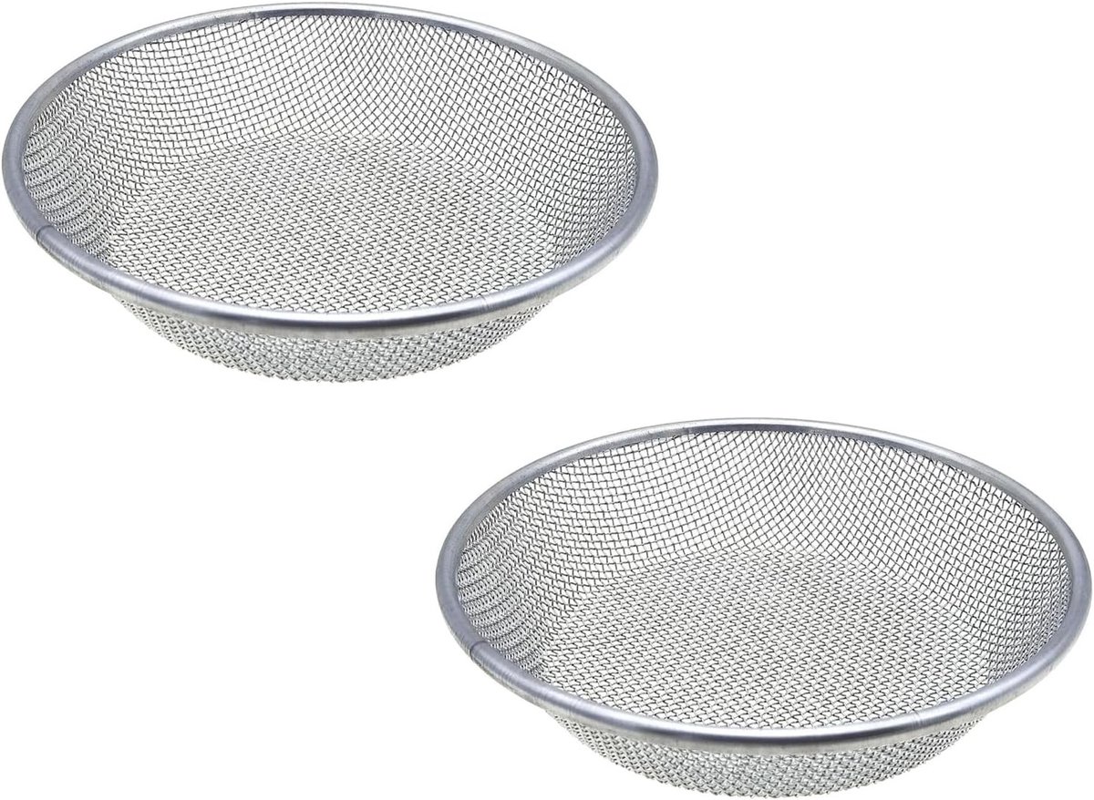 Ronde tuinzeef set van 2, compostzeef met maaswijdte 6 mm, ideaal voor filteren van tuinaarde en composteren, diameter 30 cm, geschikt voor emmers van 19 liter