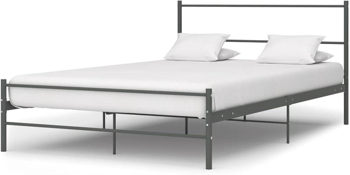 Bedframe Metaal - Lattenbodem Frame - Slaapkamer Inrichten - Solide Constructie - 120 x 200 cm - Grijs