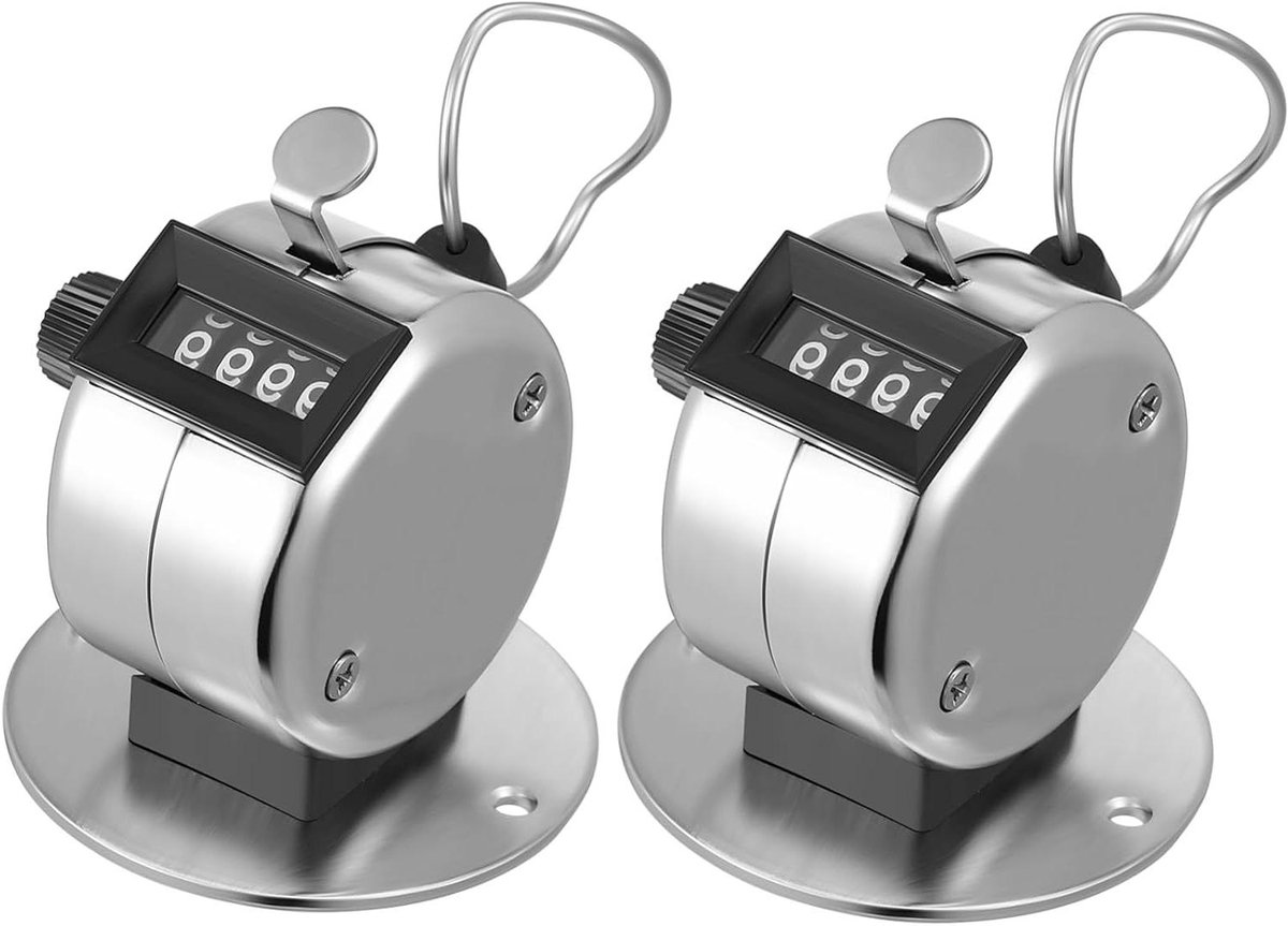 Mechanische Telknop - Duimteller Klikker - Activiteiten Tellen - Zonder Batterijen - 7 cm - Zilver