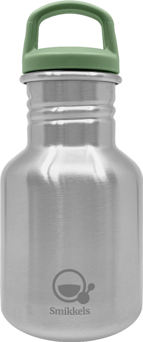 Smikkels - RVS Drinkfles Daily Basic - 350ml - Groen - 304 RVS (18/8) - Schoolbeker kind - Drinkbus school