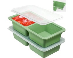 Kamehame Silicone Soup Freezer Tray with Lid, 2 Pack 400ml Soup Storage Containers for Freezing Extra Large Jumbo Ice - ShopVlot