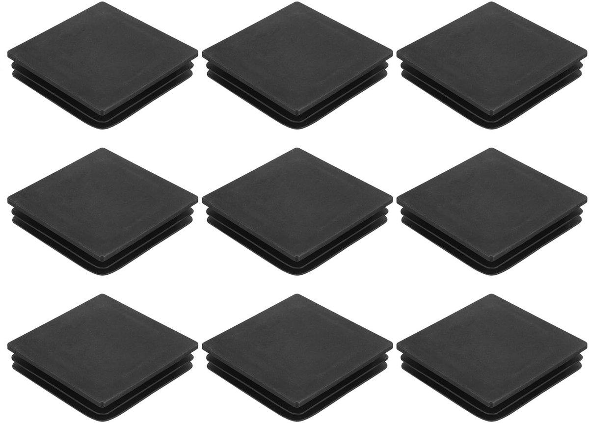 Omgoods - Set van 9 Vierkante Plastic Einddoppen voor Meubelpoot met 83-97mm Binnenmaat