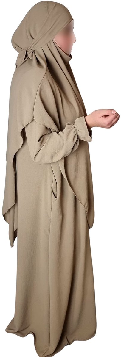 Omgoods - Elegante Abaya Set met Khimar voor Vrouwen