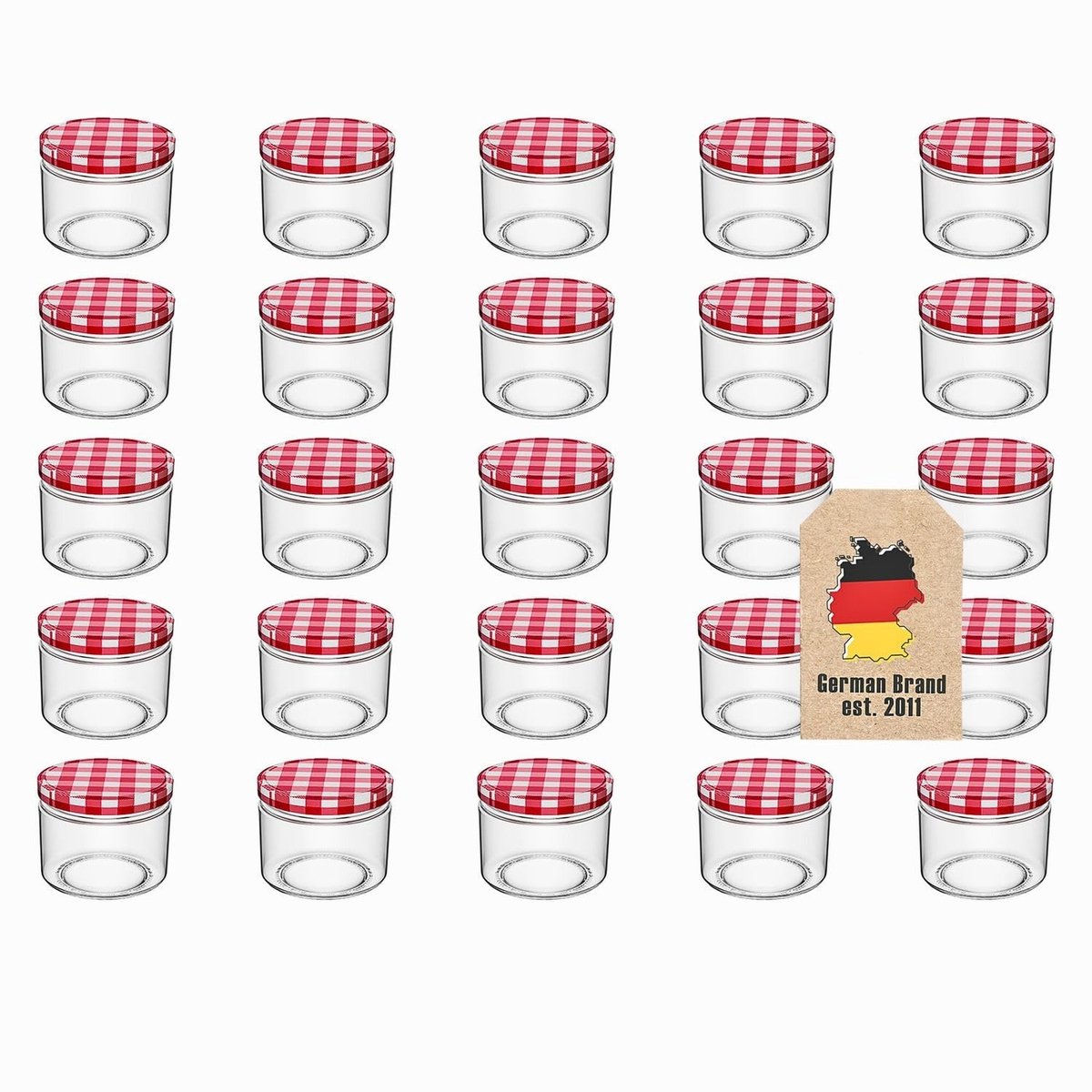 Omgoods - Set van 25 Glazen Weckpotten met Schroefdeksel - 150 ml
