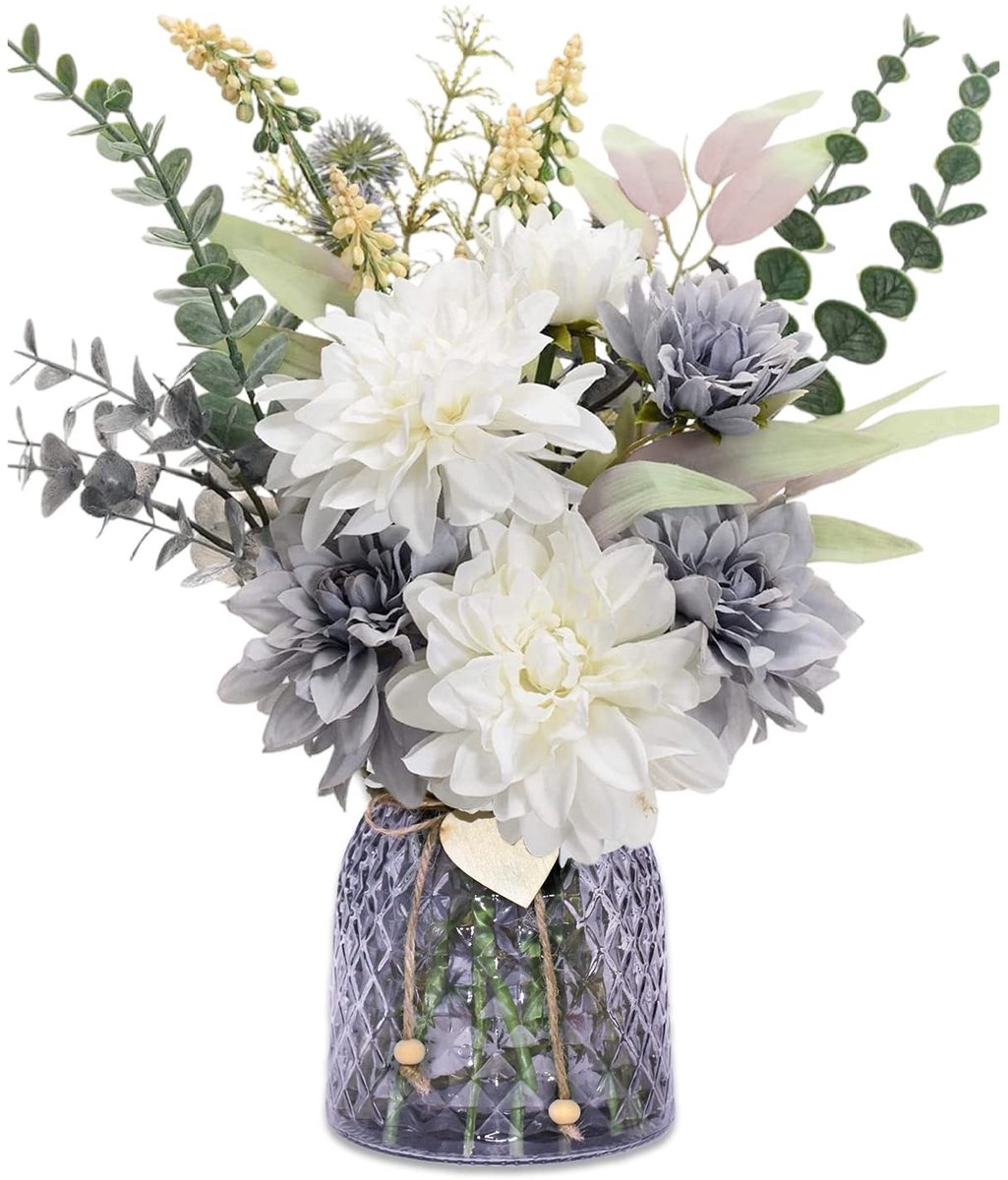 Omgoods - Kunstbloemen in Glazen Vaasje voor Woondecoratie