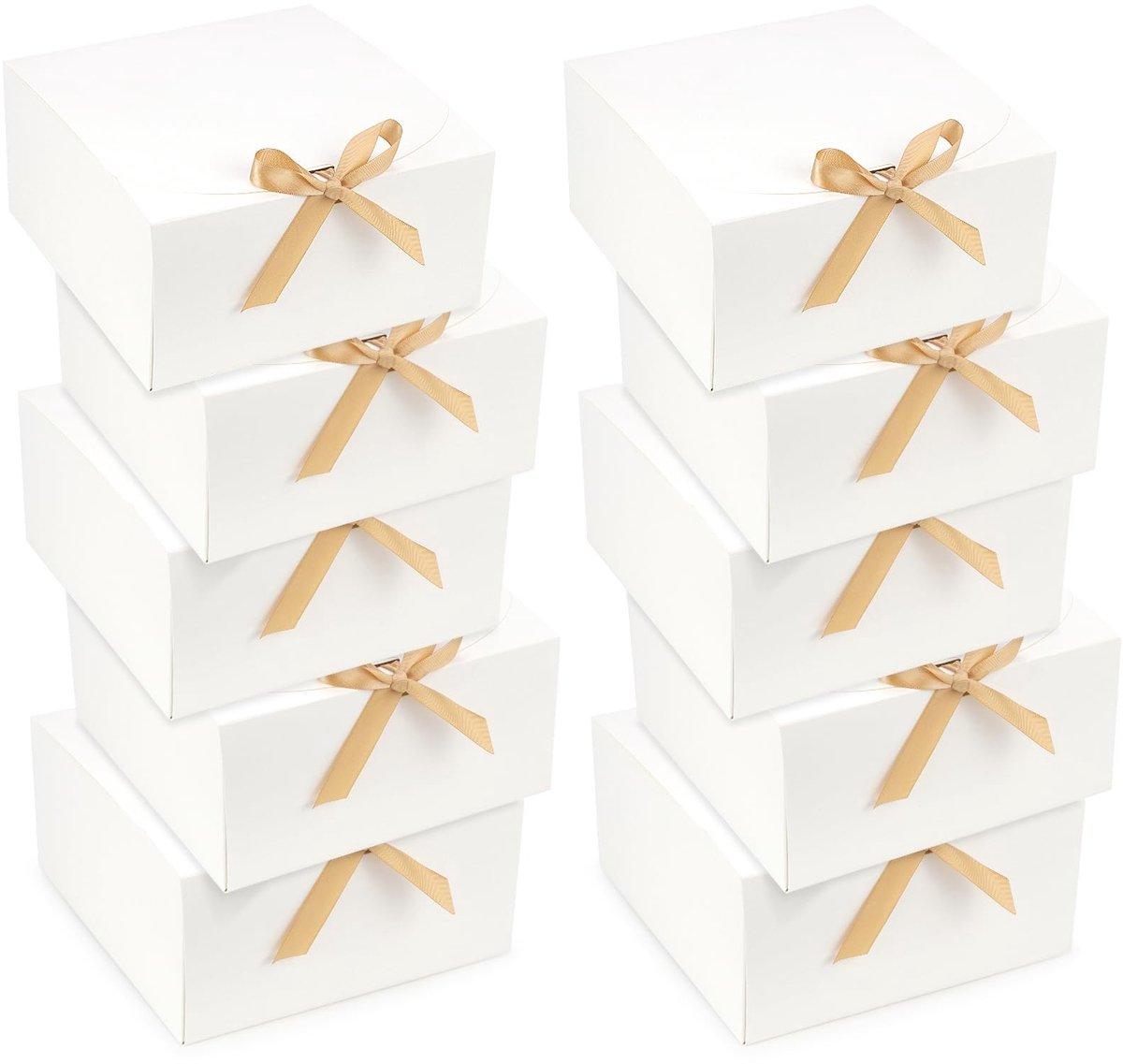 Omgoods - Set van 10 Grote Cadeauboxen met Deksel in Wit