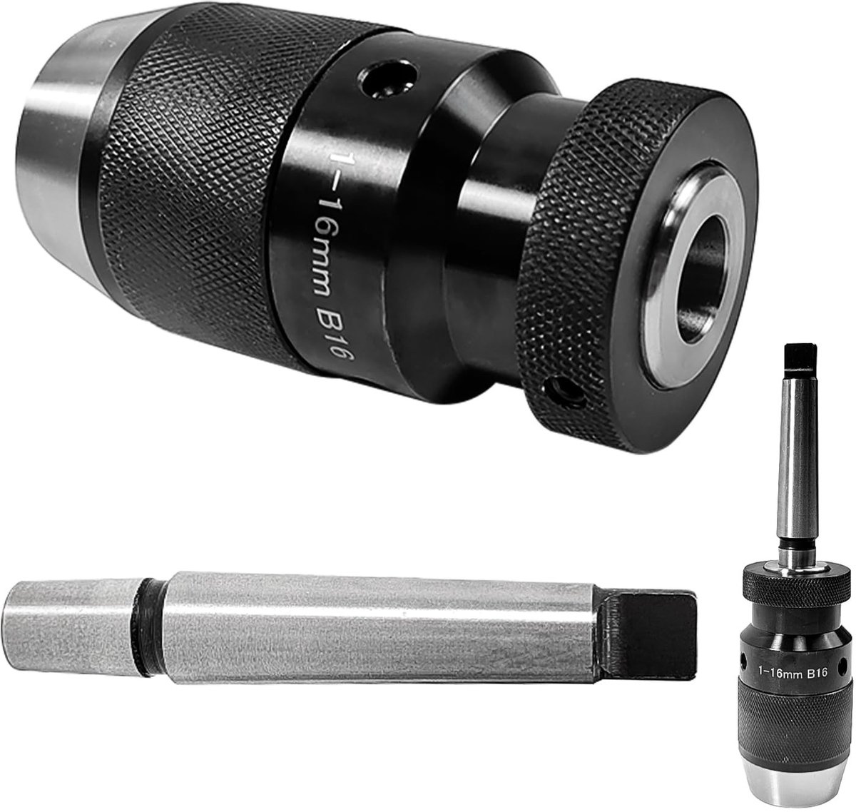 Omgoods- Boorkop MK2-B16 - Snelspanboorkop - Boorkop 1-16 mm - Precisieboorhouder - Boormachine Adapter - Robuuste Constructie - Boorhouder
