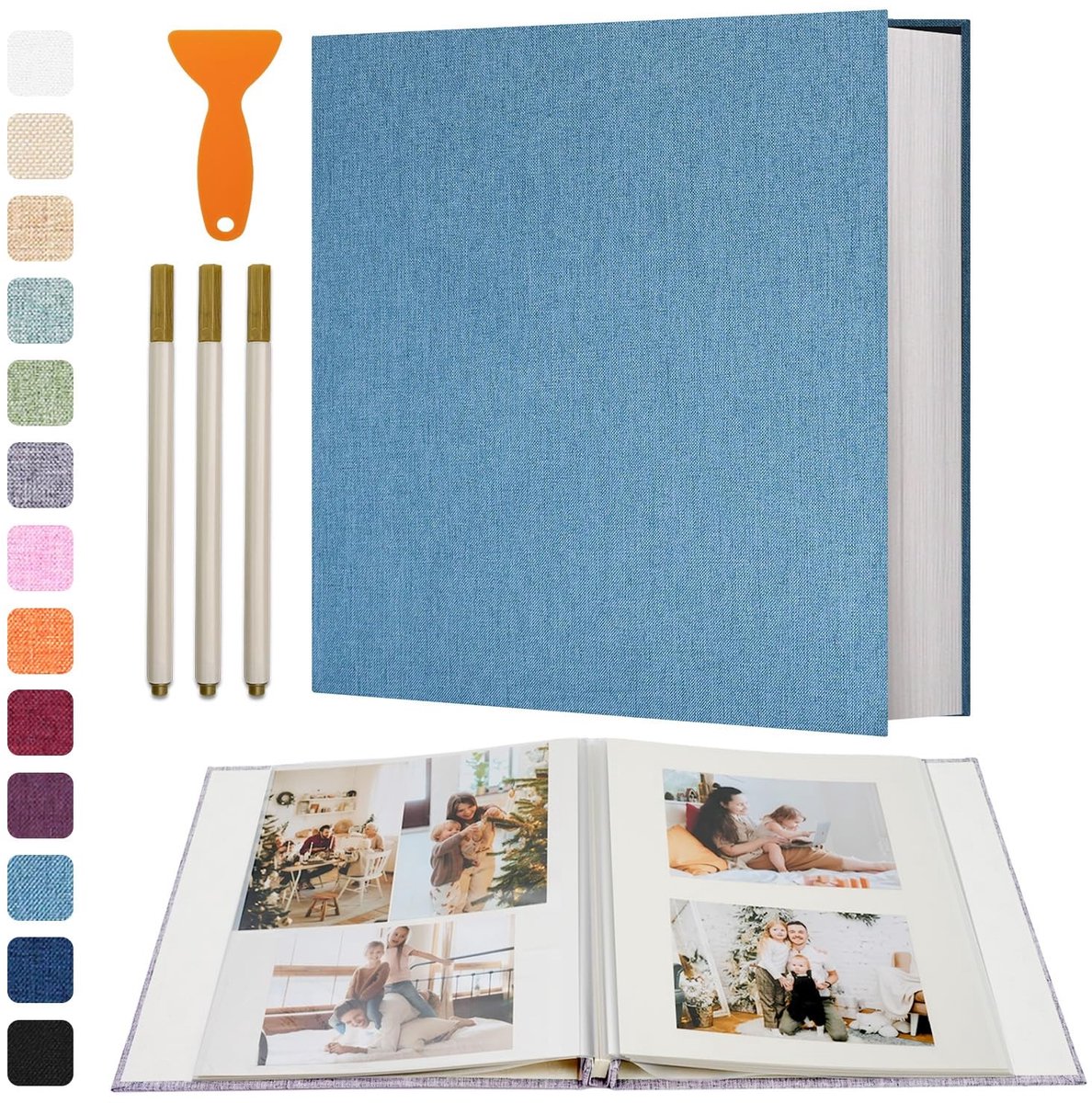 Omgoods - Zelfklevend Fotoalbum met Linnen Cover en 120 Pagina's