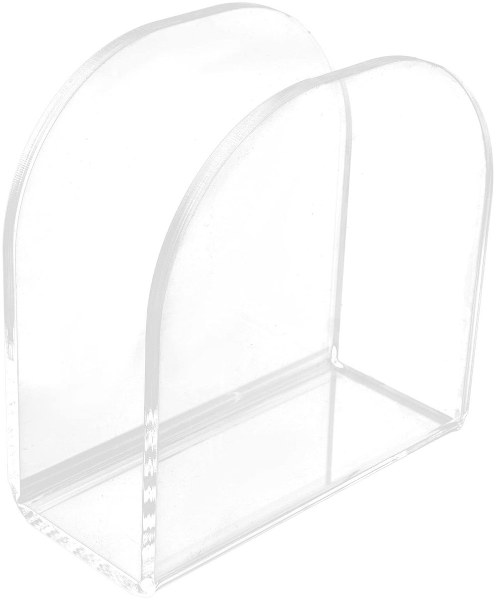Omgoods- Servethouder Hoogwaardig Acryl - Staande Servettenhouder - Wit - Organizer voor Keuken/Restaurant - 12x12x5cm - Duurzaam en Modieus - Servetdispenser