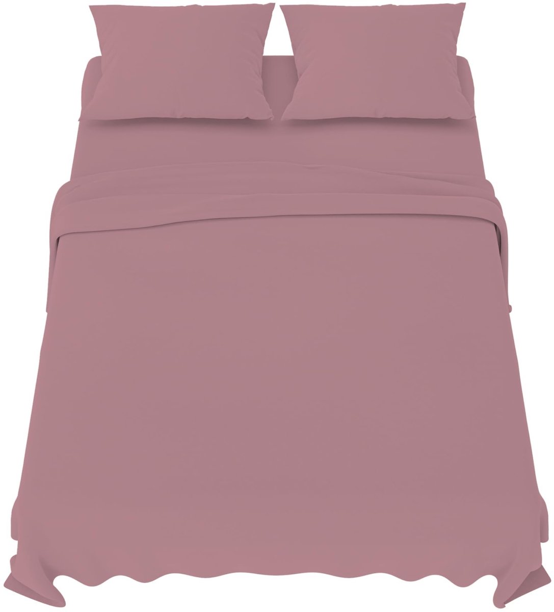 Omgoods - 4-Delige Microvezel Beddengoed Set 180x200 cm Roze - Hoeslaken, Laken & 2 Kussenslopen