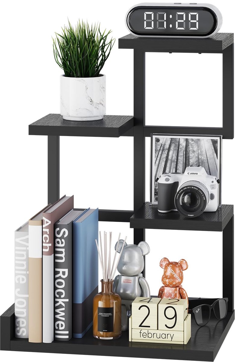 Omgoods - 4-Tier Bureau Organizer met Staal en MDF voor Kantoor
