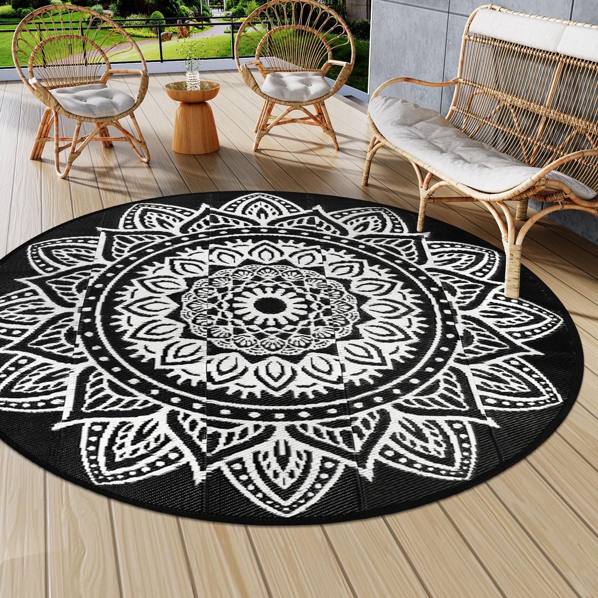 Omgoods - Ronde Tuinmat van Waterdicht Recycled Plastic