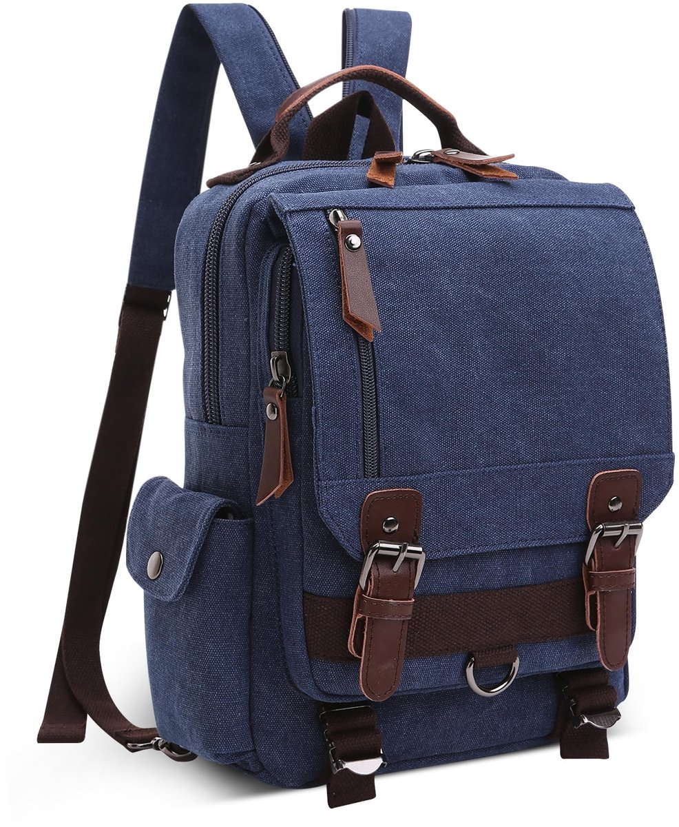 Omgoods - Fashion Canvas Rugzak voor 12.9 Inch iPad, Blauw