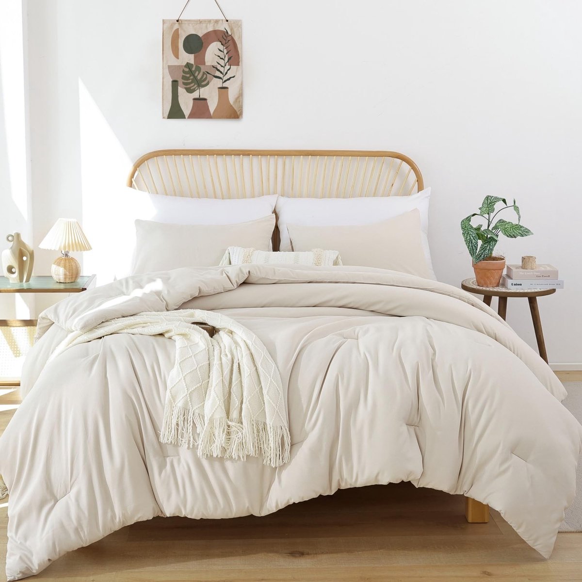 Omgoods - 3-delige Duvet Set in Boho Beige voor Alle Seizoenen