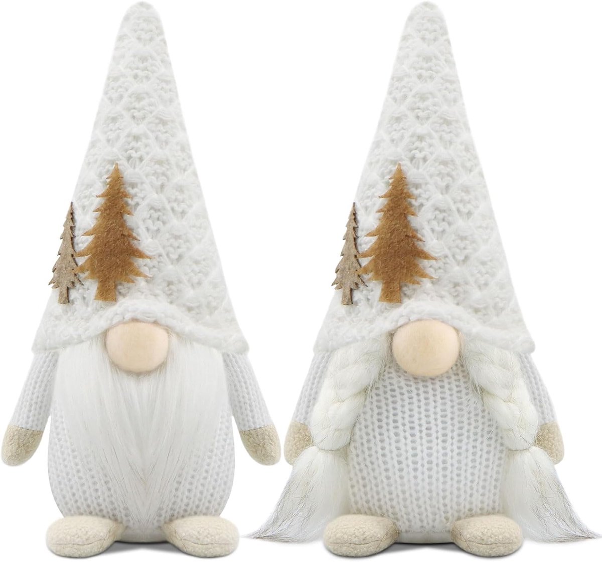 SnelShoppen - Set van 2 Kerst Gonk Gnome Pluche Winterdecoraties Reindeer Handgemaakt Elf Dwerg Figuren voor Thuis Keuken Boerderij Feestdag Festival