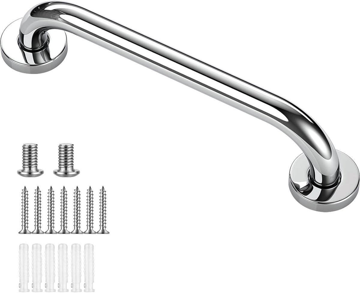 SnelShoppen - Veiligheidssteun 30cm RVS Polished 100kg Draagvermogen Multifunctioneel Voor Badkamer Toilet Keuken Slaapkamer